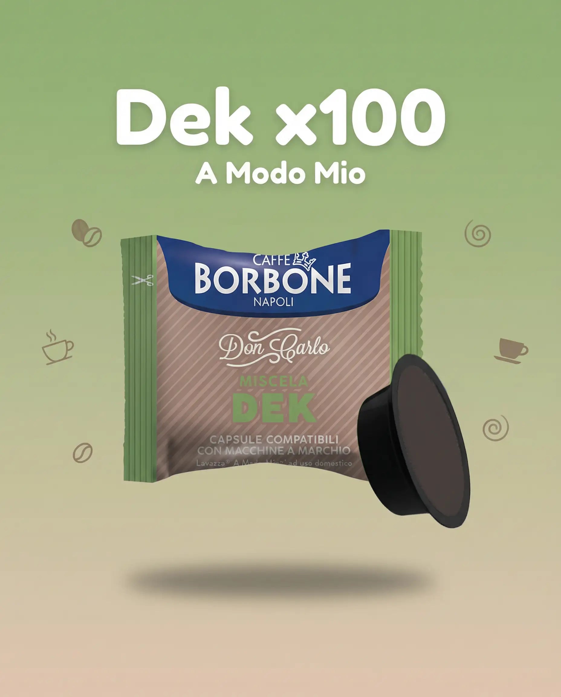 100 Capsule Caffè Borbone Miscela Dek A Modo Mio