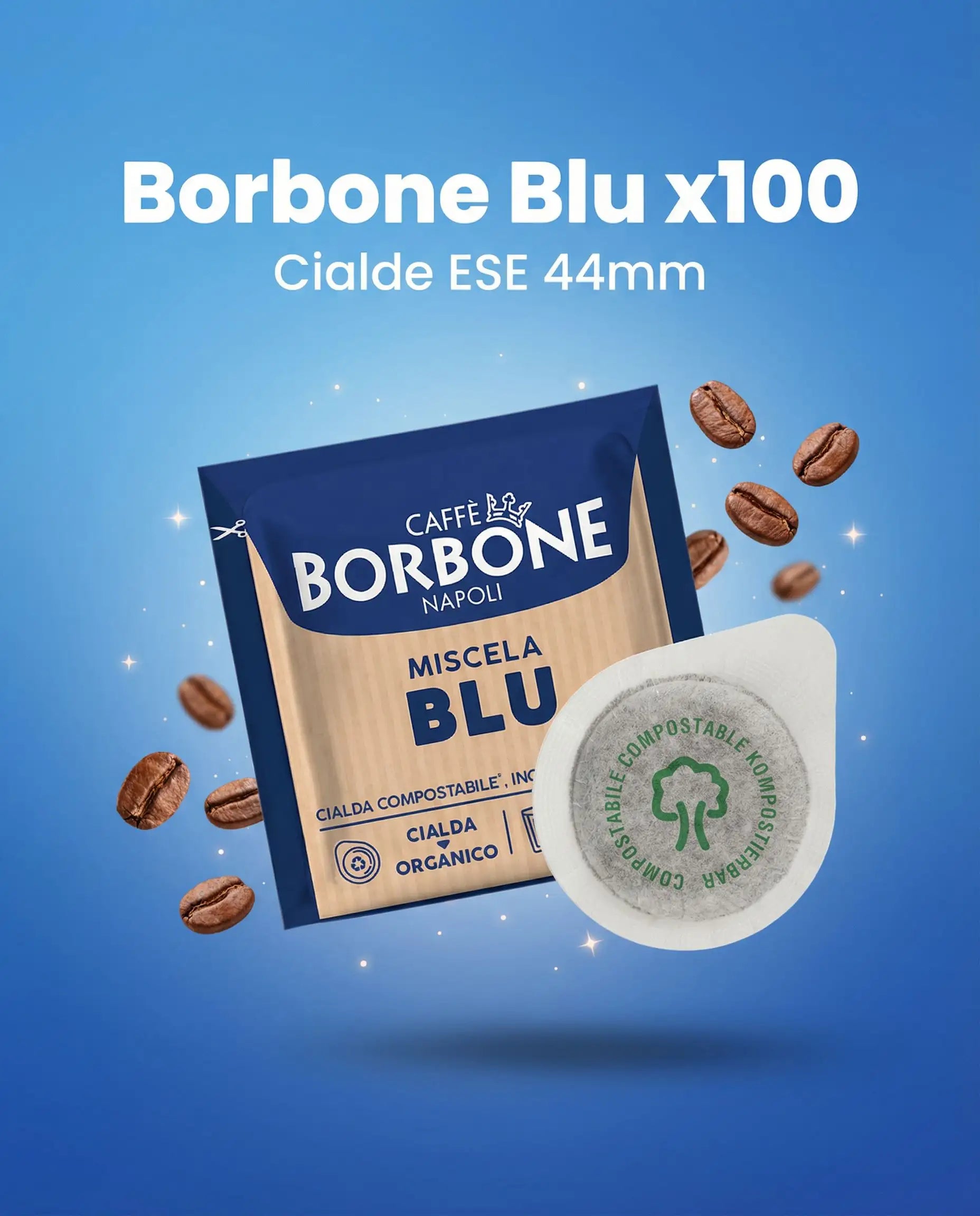 100 Cialde Caffè Borbone Miscela Blu – Filtro Carta 44mm